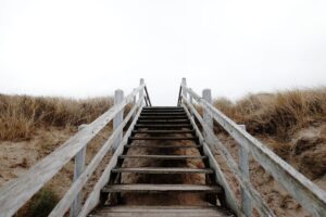 set of stairs looking like a wooden hill